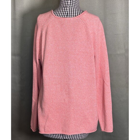 Eddie Bauer Sweater Womens XL Orange Pullover Chunky Knit Fishermans Roll Neck - Picture 2 of 8